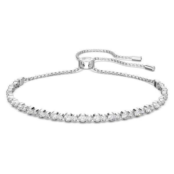 Swarovski Subtle Trilogy bracelet, White, Rhodium plated