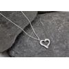 Heart Wave Pendant, Sterling Silver, handmade in Cornwall