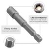 Evponk 10Pcs 1/4 Magnetic Nut Driver Set for Impact Drill, 65mm Nut Drivers Bits 1/4 Inch Drill Socket Set