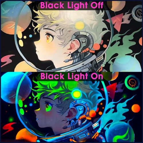 Black Light Bulbs, 12W LED Black Light Light Bulb for Halloween Decoration, UVA 385-400nm UV Light, A19 Blacklight Bulb for Glow in Dark, Body Paint Fluorescent Poster Glow Party, 4 Pack