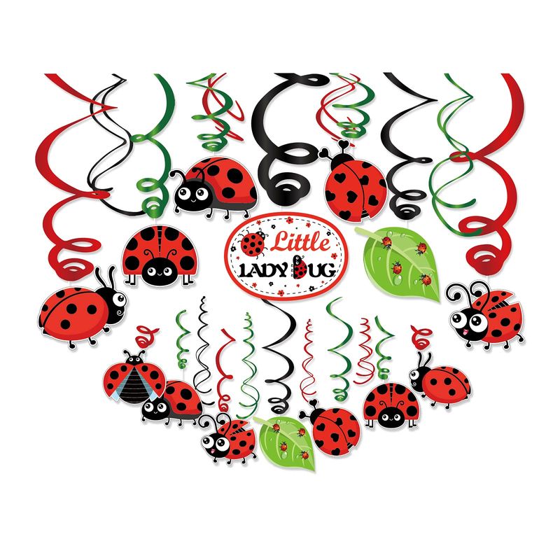 CC HOME 30Pack Ladybug Hanging Swirls Fancy Cute Insect Ladybug Ceiling ...