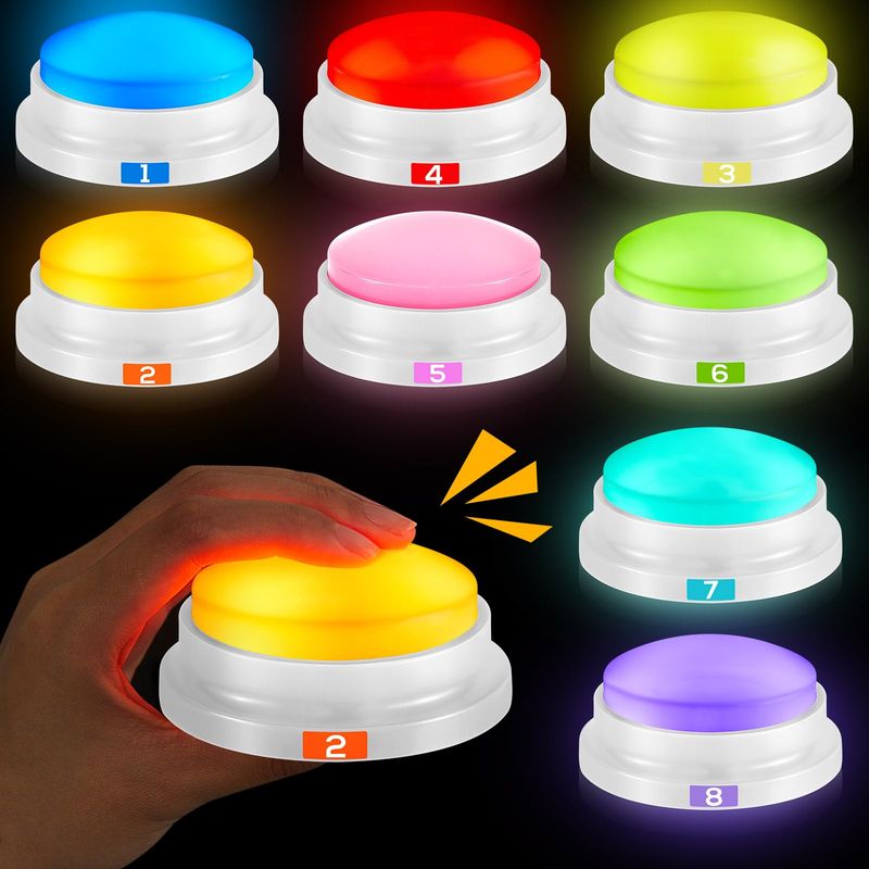 Xuhal 8 Pcs Glowing Game Show Buzzers Answer Buzzers Game Buzzers with ...