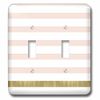 3dRose (lsp_265756_2) Double Toggle Switch Blush Pink White Gold Chic Stripes