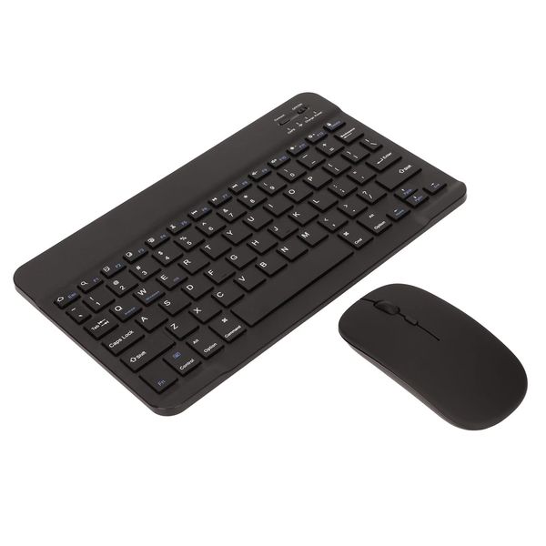 Wireless Bluetooth Keyboard Mouse Combo, Ultra Slim Rechargeable Portable Compact Wireless Mouse Keyboard Set, 10in Adjustable DPI Silent Keyboard Mouse, for Tablet Phone Laptop