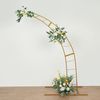 8 ft Gold Floral Display Frame Half Crescent Moon BACKDROP STAND Arch Events