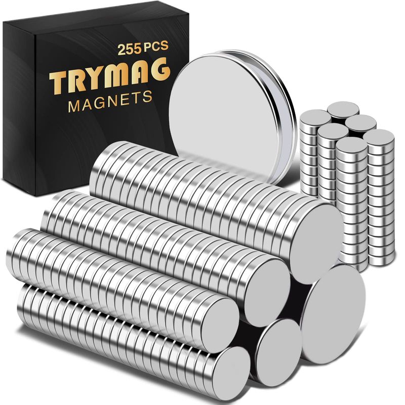 TRYMAG Small Strong Magnets, 6 Different Size, 255Pcs Rare Earth ...