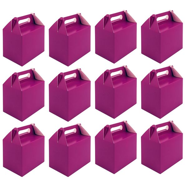 VALUE PACK 12 x Purple Paper Lunch Box Going Home Present Picnic Boxes