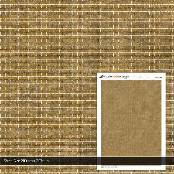 Scale Model Scenery TX262-OO English Bond Yellow London Brick Paper (Pack of 5) For OO Scale Model Railway Layouts & 1:76 Diecast Dioramas