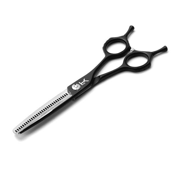 Very Sharp Kobaruto - Rebel - 440c Silver Black Cobalt 6" 35% Cut Ratio Hair Thinning Shears Scissors for Stylists and Barbers