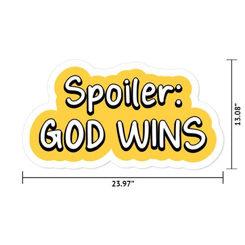 MightySkins God Wins Peel and Stick Art Removable Cute Stylish Funny Cartoon Dorm Room Decor Vinyl Wall Decals Sticker, 24" On Its Longest Side