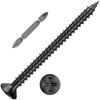 Wensilon (200Pcs) #8x2 Black Wood Screw Quick Metal Self Tapping Flat Head