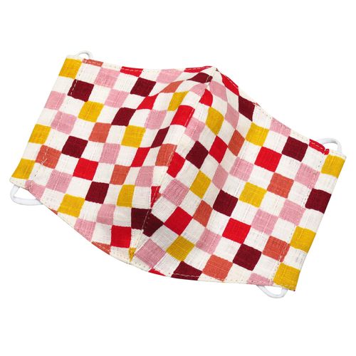 Washable! Japanese pattern, 3D cloth mask, modern checkered (made) for adults (medium size)