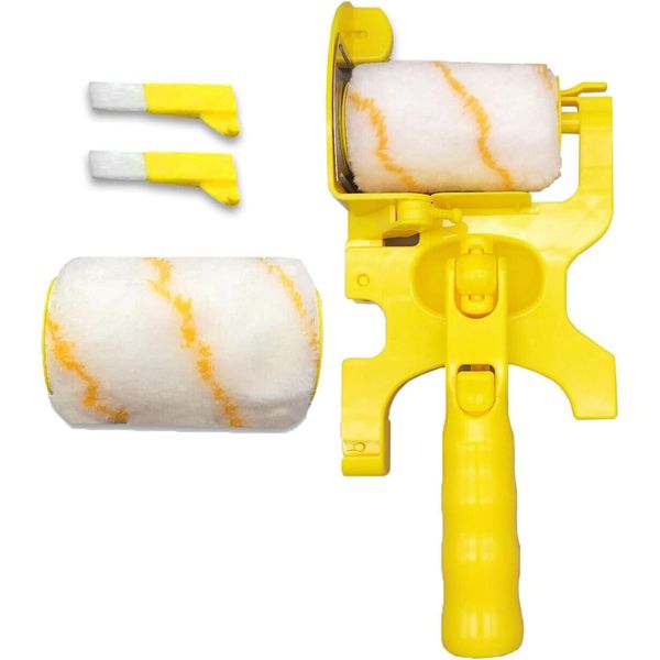 LIZHOUMIL Paint Edger Rollers Clean Cut Paint Edger Roller Brush Multifunctional Removable Cleaning Brush Painting Roller for Wall Ceiling 1 set long handle