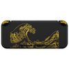 Custom DIY Replacement Case Shell for eXtremeRate Switch, Back Plate for Patterned Switch Consoles, Joycon Holder Handle Controller Housing for NS, Full Button Set Included [Golden Wave Pattern &