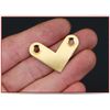 Tiazza 8Pcs Antique L Shape Brass Flat Corner Bracket Joint Flat Corner Brace Plate Support Drawer Fixed Corner Code (Gold)
