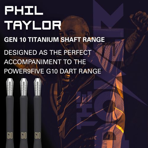 TARGET Phil Taylor G10 Medium (48mm) Titanium Dart Shafts - 1 Set Pack (3 in total)