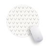 White & Gold V Shaped Pattern PC Office Computer Round Mouse Mat Pad Desk Mousemat Mousepad