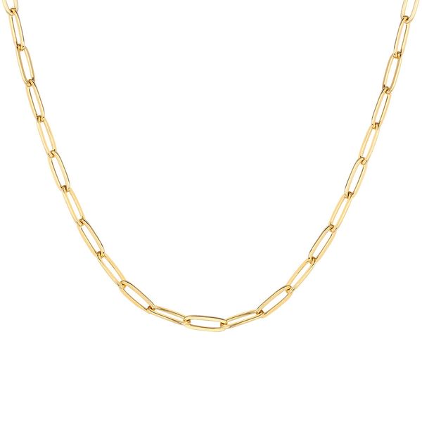 PAVOI Womens 14K Gold Plated – Yellow Gold Paperclip Chain Adjustable Necklace