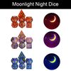 Cusdie Sharp Edges DND Dice, 7 PCs D&D Dice, Handcrafted Polyhedral Dice Set, for Role Playing Game (Moon-Red Mixed Black)