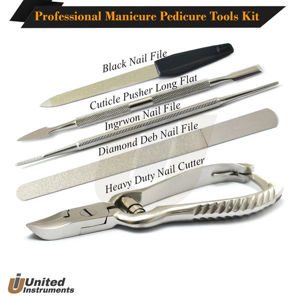 Professional Cuticle Trimmer Pusher Nail Foot Filers Diamond Deb Nails File Kit