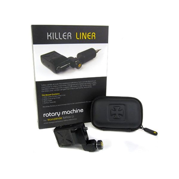 KILLER Rotary Tattoo Machine Supply Hard Hitting Liner Gun (BLACK)