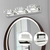 3 Square Lights Modern Bathroom Vanity Light LED Crystal Mirror Front Wall Lamp