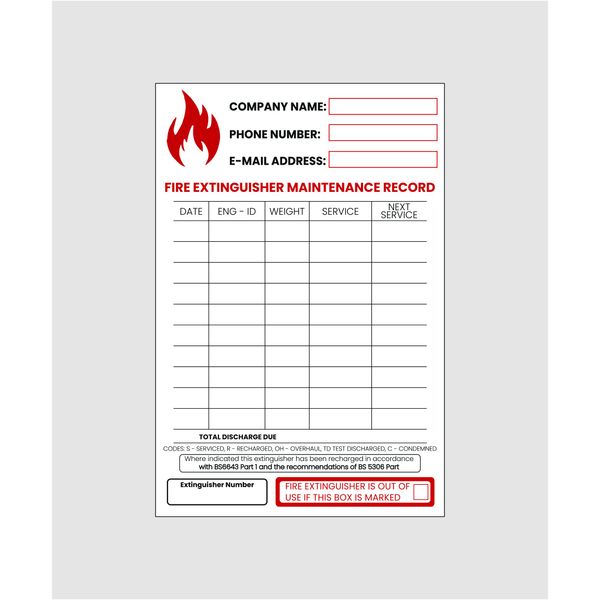 Pack of 10 Fire Extinguisher Maintenance Record Sticker | Fire Extinguisher Service Sticker | Fire Extinguisher Log Record