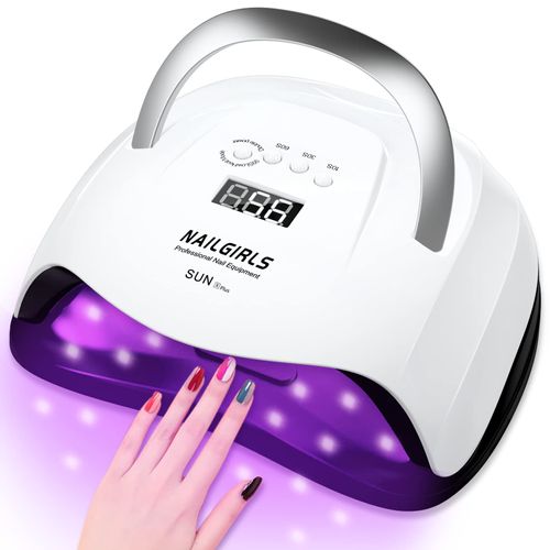 LED UV Nail Lamp, NAILGIRLS 168W Fast UV light for Gel Nail Polish, Professional Curing Lamp with 4 Timer Setting Auto Sensor, Nail Dryer for Fingernail and Toenail Home Salon Use, Nail Art Tools