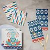 Creative Converting Boho Napkins, 6.5", Blue, Turquoise, Yellow, and Orange