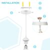 AUAUY 2 Pack White Pendant Light Fitting, E27 Lamp Holder for Ceiling Pendant Light with 90CM Adjustable Cable, Flex Cable Ceiling Rose, Modern Ceiling Fitting Set for Kitchen Dining Room Ceiling
