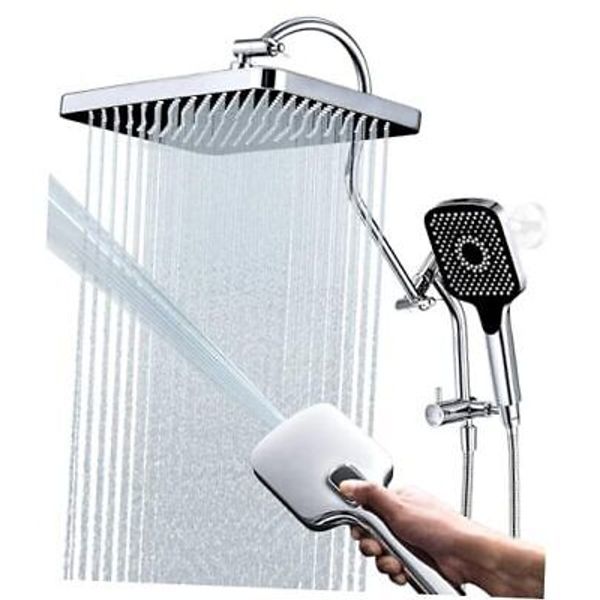 13-Inch Shower Heads with Multi-Function Handheld Diverter with Holder Chrome