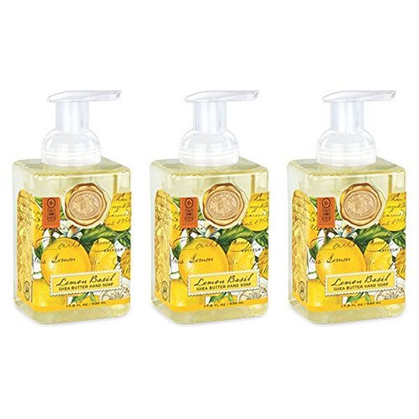 Michel Design Works Foaming Hand Soap, 17.80-Fluid Ounce, Lemon Basil - 3-PACK