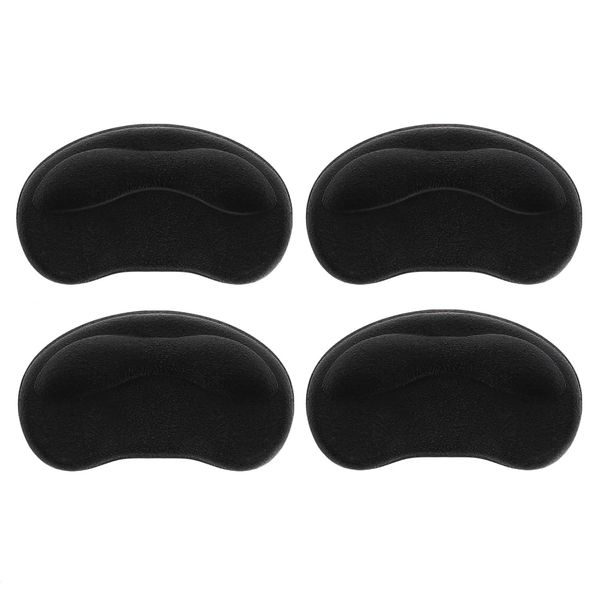 2 Pair Heel Cushion Pads Improve Shoe Fit for Women Men (2 Pair Black & White)