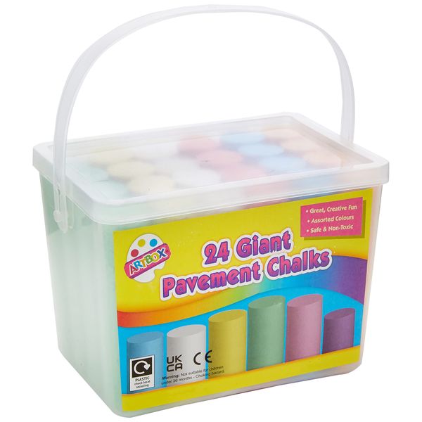 ART BOX 24 Giant Pavement Chalks in Tub Red