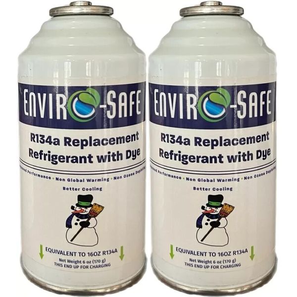 R 134a Refrigerant Replacement w/ UV Dye 6oz. Cans (2 Pack)