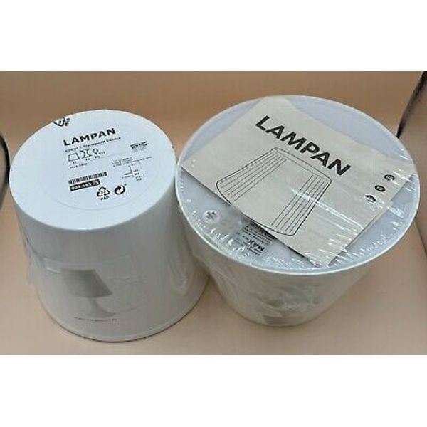 2 IKEA LAMPAN Table or Bedside Lamp White 11" *New In Plastic Wrap*