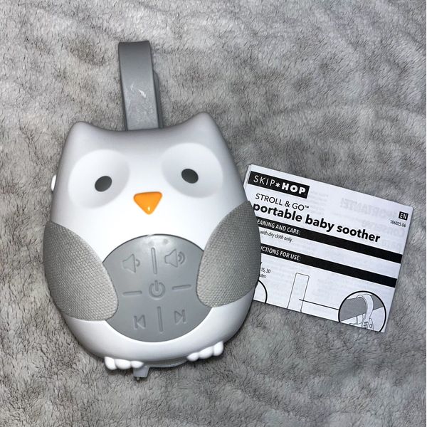 Skip Hop Baby Sound Machine Stroll & Go Portable Baby Sleep Soother, Owl White