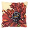 Collection d'Art Cross Stitch Cushion: Extravagant Poppy