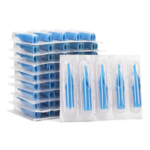 BAMTTOO 50pcs Disposable Tattoo Needle Tips Set Blue 3DT 5DT 7DT 9DT 11DT Plastic Tattoo Nozzle Tips for Tattooing Supplies (3RT)