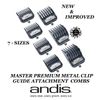 Andis PREMIUM METAL CLIP Blade ATTACHMENT GUIDE COMB SET-MASTER,Pro