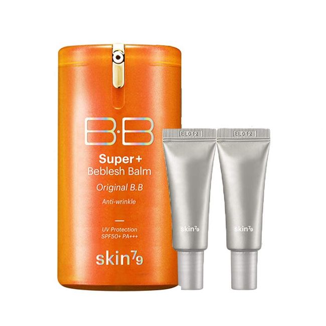 SKIN79 Super+ Beblesh Balm Original BB Cream - 1.35 fl.oz (40 ml) with 2 Random Travel Size BB Cream (7g) (Orange)