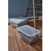 JMS we create smile [Pack of 3] Home Office Clear Plastic Stackable Storage Boxes & Lids (45 Litre)