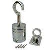 RopeServices UK 28mm Chrome Decking Rope Hook and Eye Plate, Deck Post End Fixing Post Fitting