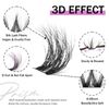 Mayhug Eyelash Extensions, 3D Effect, Individual Eyelashes, 144 Pieces, D Curl Clusters, Lashes, Fluffy, 8-18 mm, DIY Natural Eyelashes, Fake Lashes (Prism)