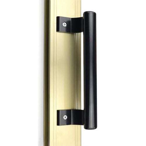 WANLIAN-Aluminum alloy sliding door handle balcony glass sliding door handle bathroom door handle closet door handle metal modern handle (Black)