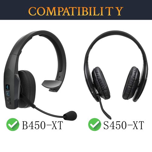 SOULWIT Mesh Fabric Earpads Replacement for BlueParrott B450/S450(450XT 450 XT) Noise Cancelling Bluetooth Headset, Ear Pads Cushions with High-Density Noise Isolation Foam - Black