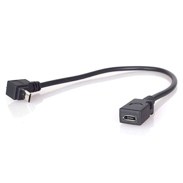 [ZAZ] Micro USB 20cm Extension Cable (Upward Angled L Type)