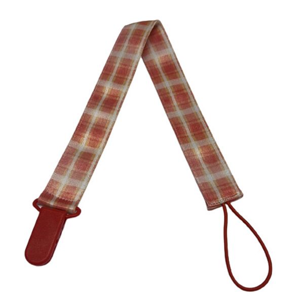 ODU Adult Pacifier Clip - Red & Yellow Plaid