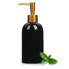 Classic Cylindrical Soap Dispenser, Multi-Color Ceramic Bottle with Gold Rust-Proof Pump(Black)