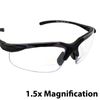Global Vision Apex Reading Safety Glasses +1.5 Magnification Black Frames w/